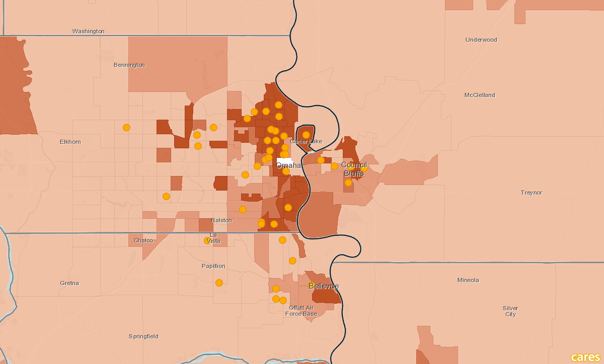 Children in Poverty, Age 0-4 and Locations of Head Start Facilities